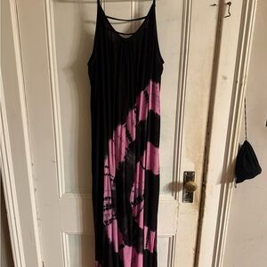 Black and Pink Maxi Dress